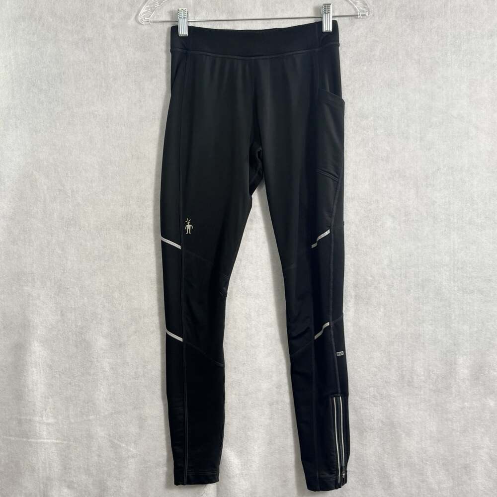 SMARTWOOL PHD Women Merino Sport Fleece Wind Tight Leggings Sz XS Black hb-52